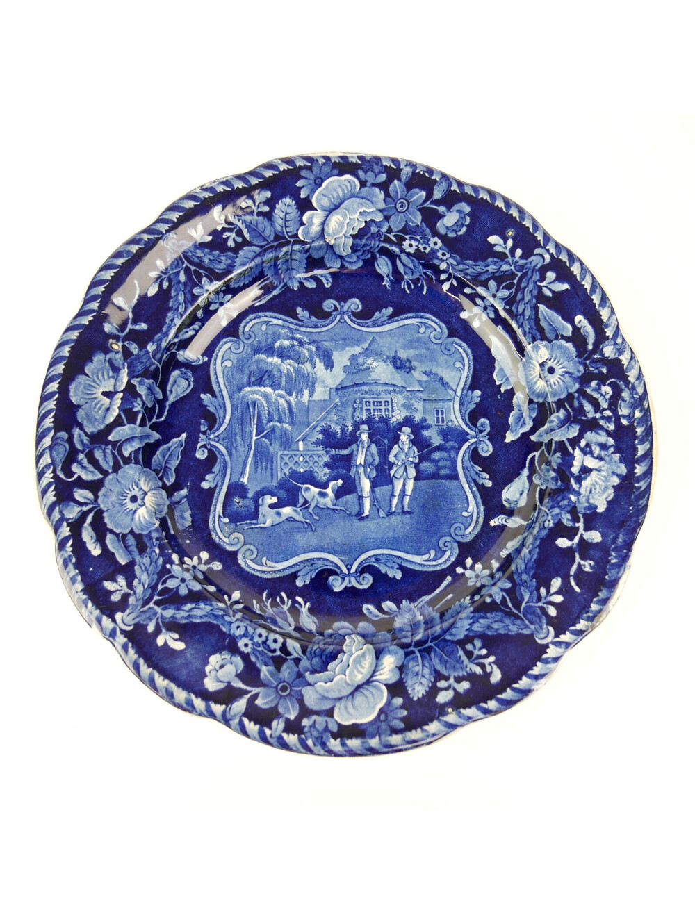 Antique Clews Staffordshire Historical Blue Transferware Dinner Plate 10.25"